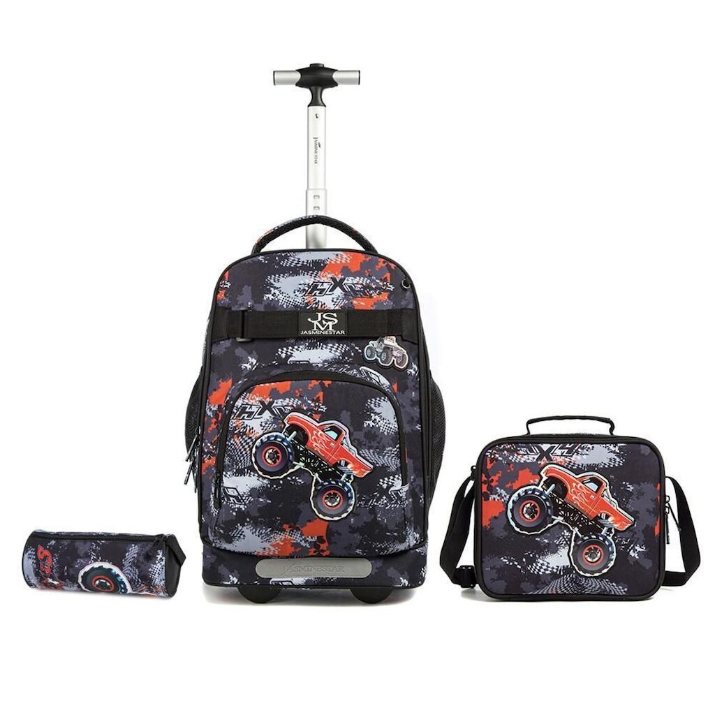 Kit Mochila Escolar Menino Rodinha Lancheira Térmica