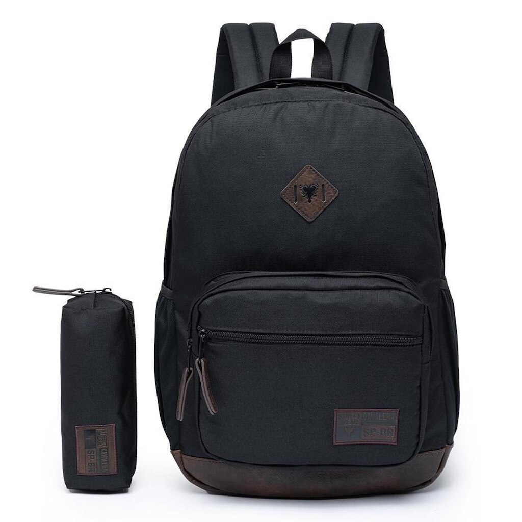 Kit Mochila Estojo Cavalera Reforçada Escolar Faculdade Casual 17 Litros