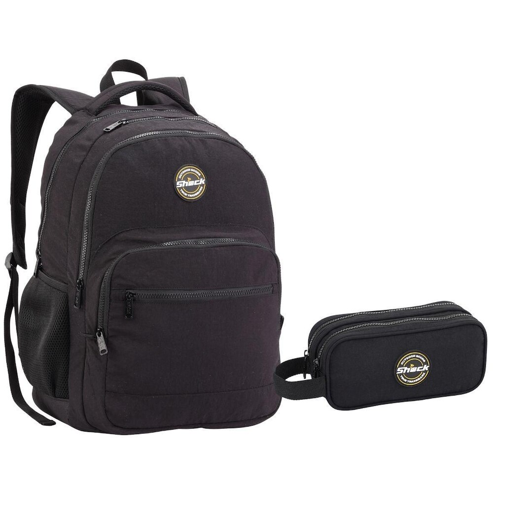 Kit Mochila Estojo em Crinckle Laptop Shock