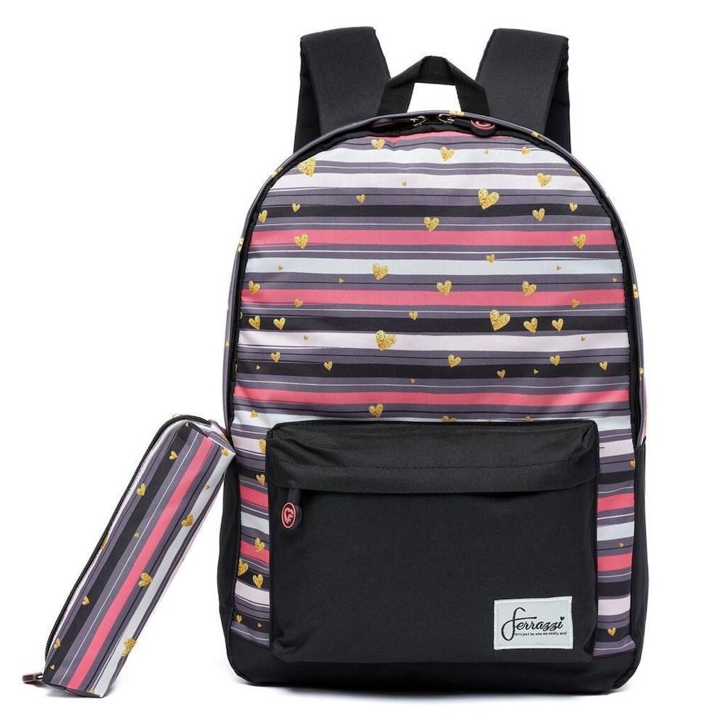 Kit Mochila Estojo Feminina Bolsa Moderna Escolar