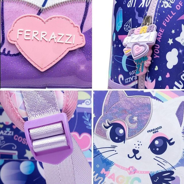 Kit Mochila Estojo Lancheira Ferrazzi Infantil Escolar Feminino