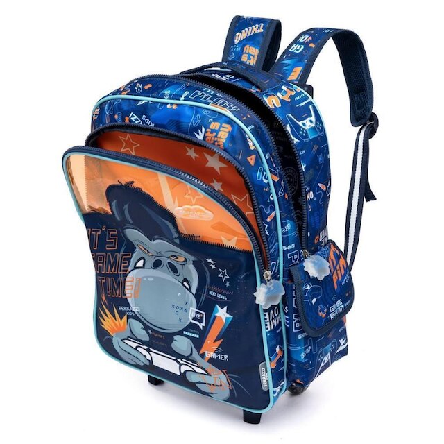 Kit Mochila Estojo Lancheira Ferrazzi Infantil Escolar Masculino