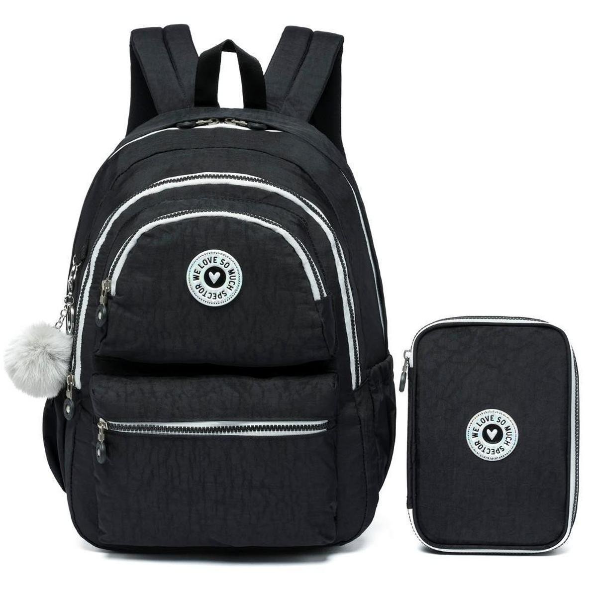 Kit Mochila Estojo Reforçado Escolar Faculdade Espaçosa Menor preço em Kit Mochila Estojo Reforçado Escolar Faculdade Espaçosa