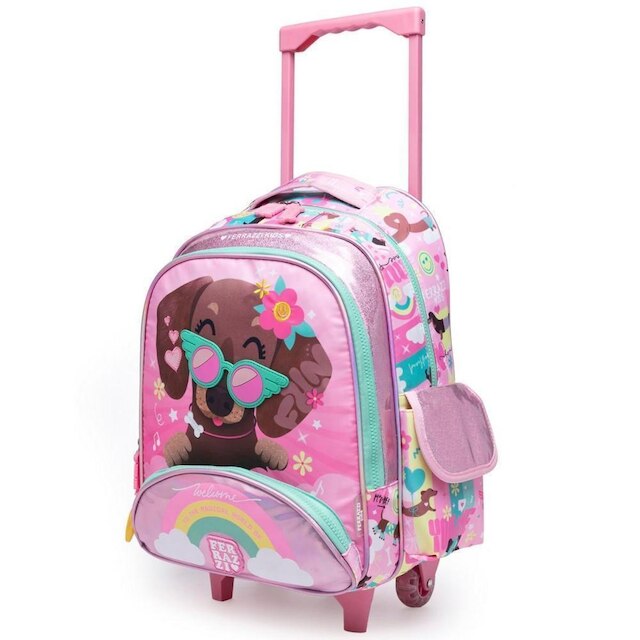 Kit Mochila Lancheira Estojo Ferrazzi Infantil Feminino Escolar