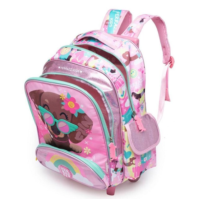 Kit Mochila Lancheira Estojo Ferrazzi Infantil Feminino Escolar
