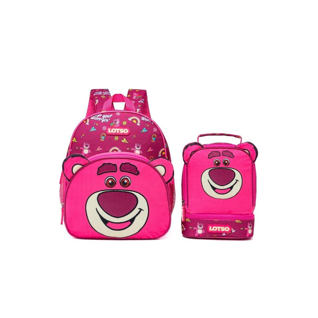 Kit Mochila Lancheira Infantil Lotso Toy Story Escolar Passeio Disney