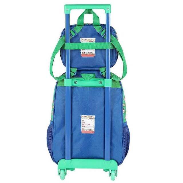 Kit Mochila Lancheira Luxcel Turma da Mônica Cebolinha Verde
