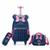 Kit Mochila Minnie Mouse Disney Lancheira Estojo Jeans Infantil Feminino - Azul