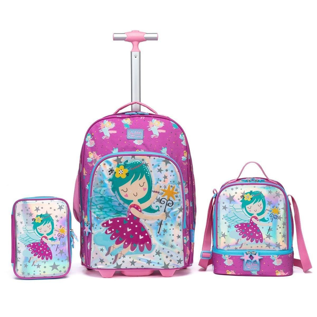 Kit Mochila Rodinha Dino Guitarra Estojo Organizador Lancheira Térmica 33 Litros é boa?