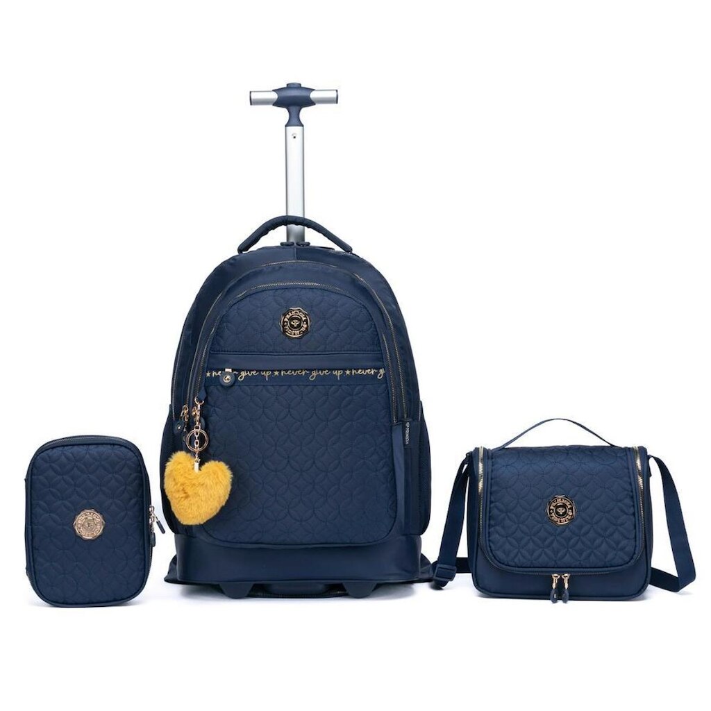 Kit Mochila Rodinha Juvenil Primicia Estojo + Lancheira