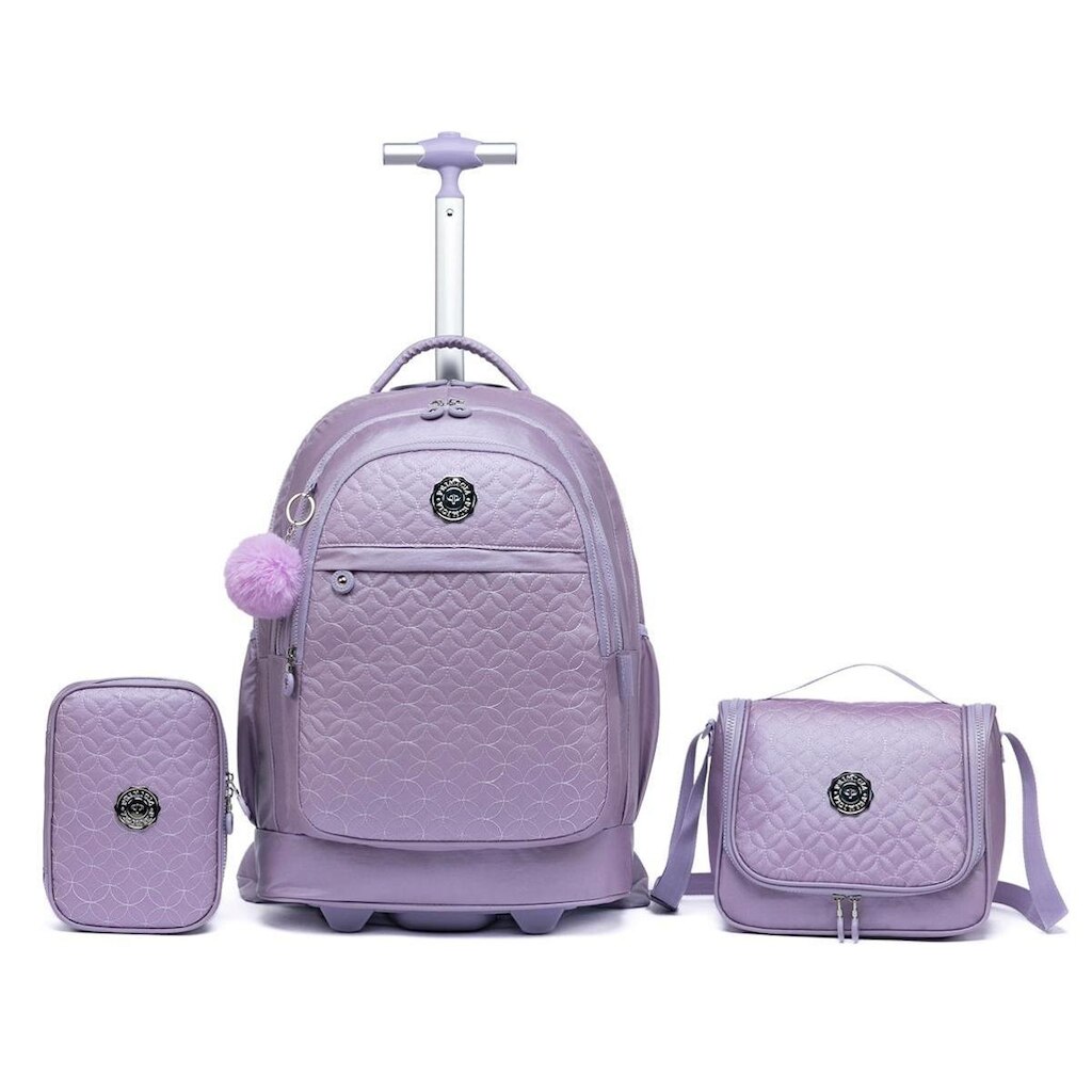 Kit Mochila Rodinha Juvenil Primicia Estojo + Lancheira