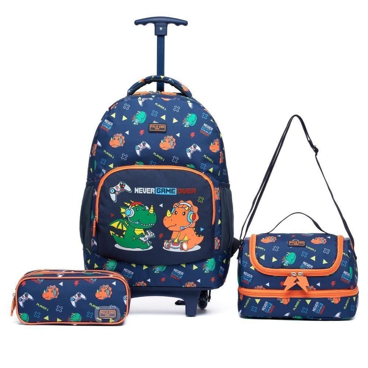 Kit Mochila Rodinhas Lancheira Estojo Infantil Menino dino é ruim? Kit Mochila Rodinhas Lancheira Estojo Infantil Menino dino é boa?