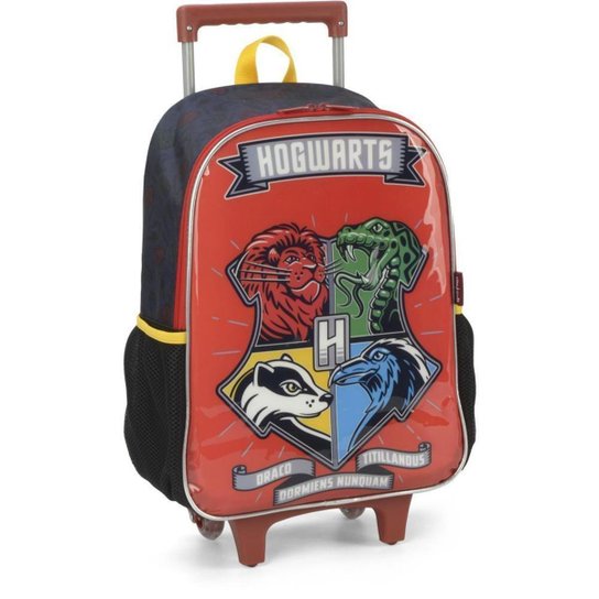 Kit Mochila Rodinhas Lancheira Luxcel Harry Potter Vermelho