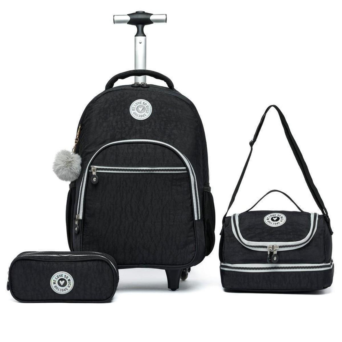 Kit Mochila Spector Escolar De Rodinhas Feminina Juvenil 32 Litros Menor preço em Kit Mochila Spector Escolar De Rodinhas Feminina Juvenil 32 Litros