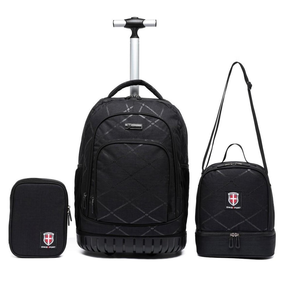 Kit Mochila Swissport Lancheira Estojo Reforçada 20 Litros