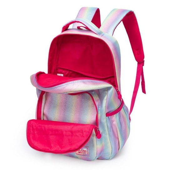 Kit Mochila Unicornio Infantil Bolsa Escolar Feminina Resistente