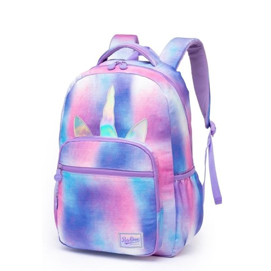Kit Mochila Unicornio Infantil Bolsa Escolar Feminina Resistente