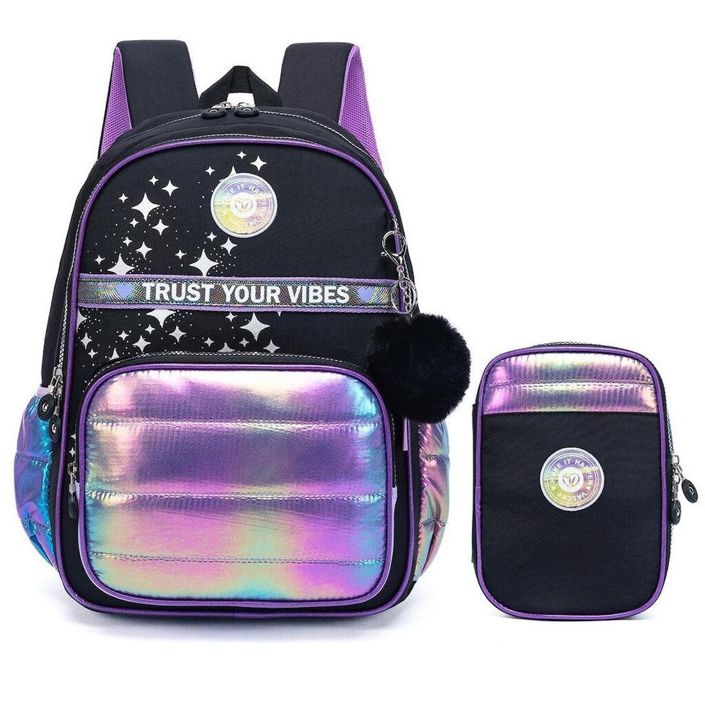 Kit Mochila Vaschy Escolar Estojo Meninas 18 Litros