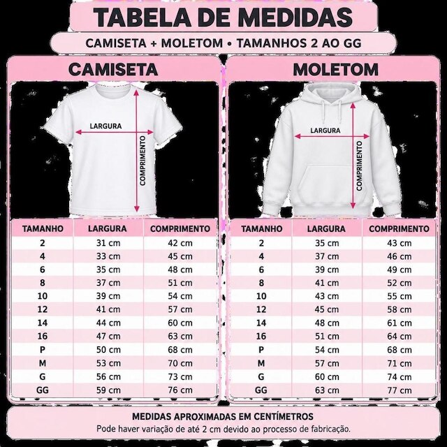 Kit Moletom Canguru e Camiseta Infantil Menina Estampa Ursinho Algodão Otima Qualidade Escola
