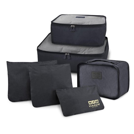 Kit Organizador de Malas de 6 Peças Jacki Design Viagem - Marinho