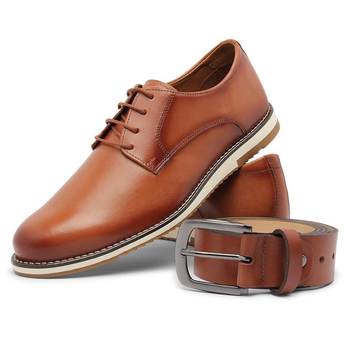 Kit Oxford Sapato Social Couro + Cinto De Couro Menor preço em Kit Oxford Sapato Social Couro + Cinto De Couro