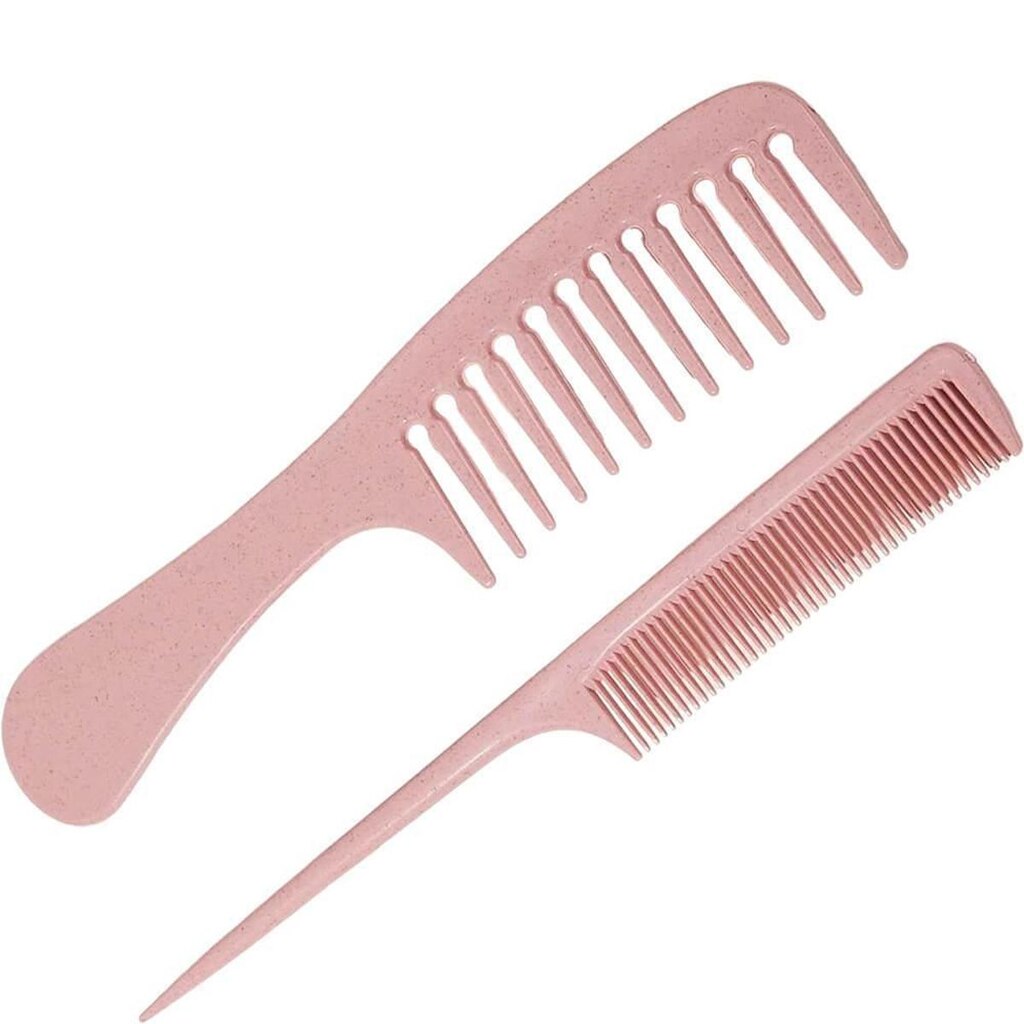 Kit Pentes Fino e Dentes Largos Rosa (2 Produtos)