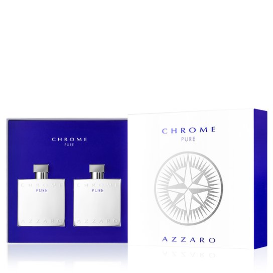 Kit Perfume Masculino Chrome Pure Azzaro Eau de Toilette 100ml + Pós Barba 100ml - Incolor