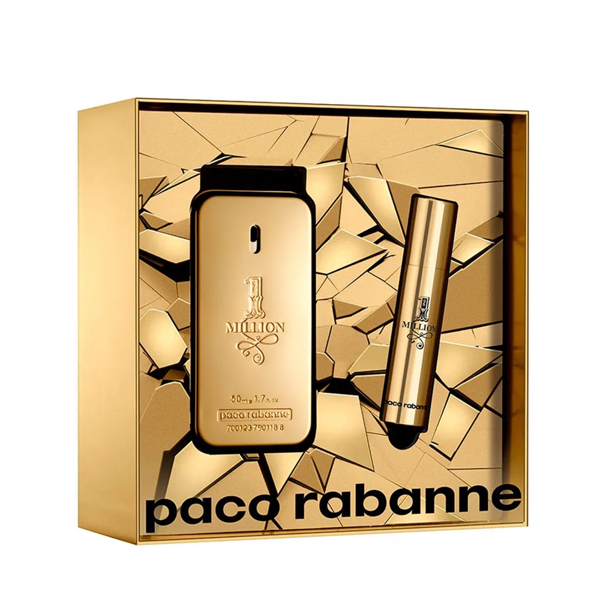 Kit Perfume Masculino One Million Paco Rabanne Eau de Toilette 50ml + Miniatura 10ml - Incolor Menor preço em Kit Perfume Masculino One Million Paco Rabanne Eau de Toilette 50ml + Miniatura 10ml - Incolor