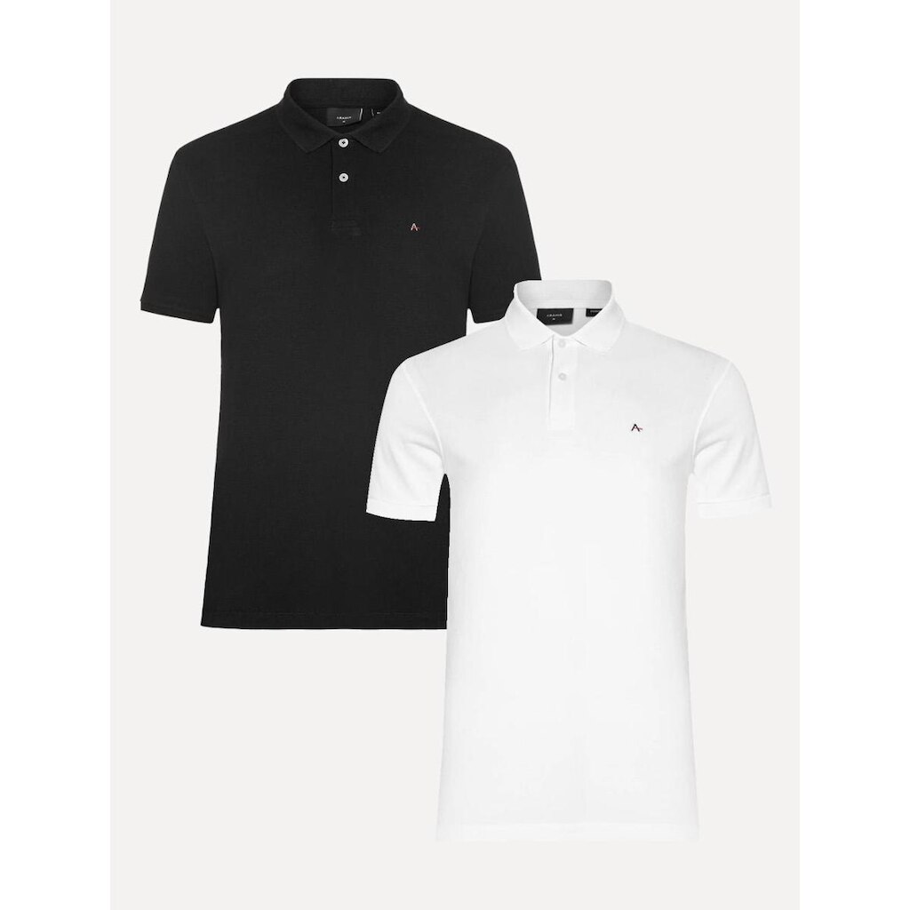 Kit Polo Aramis Masculina | Piquet Lisa Branca/Preta