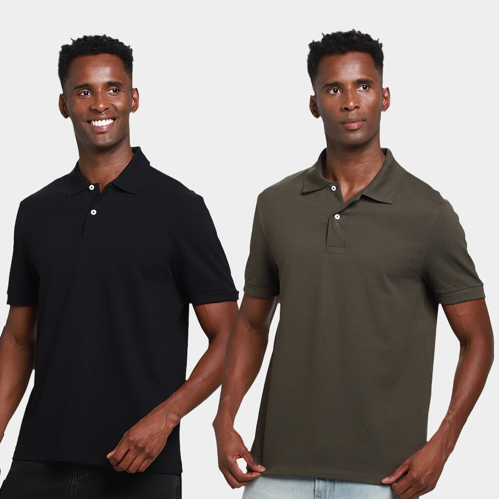 Kit Polo Hering Slim C/ 2 Masculina
