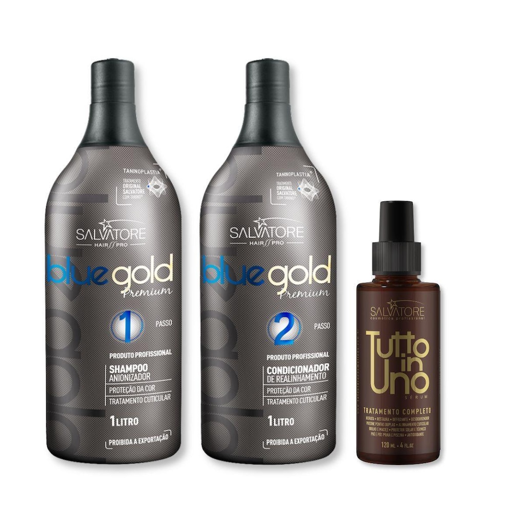 Kit Progressiva Blue Gold Premium e Sérum Salvatore
