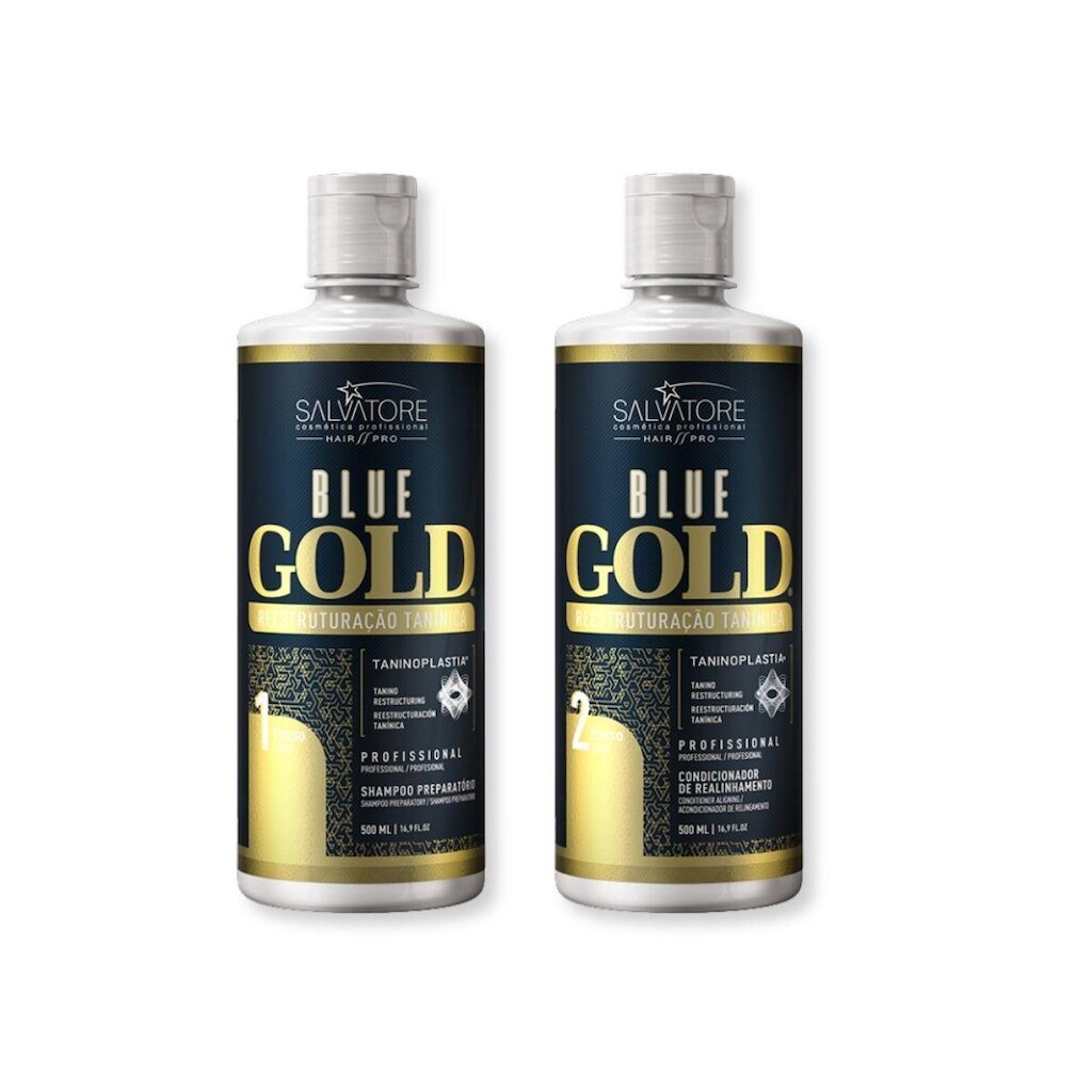 Kit Progressiva Blue Gold Salvatore 500ml Tanino Capilar