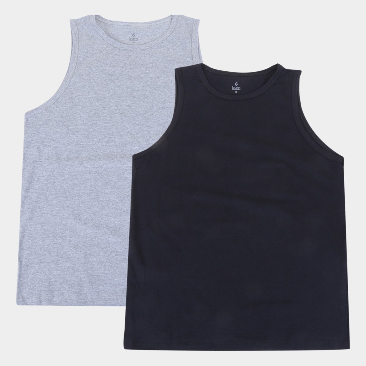 Kit Regata Burn Básica C/ 2 Peças Masculina - Mescla Menor preço em Kit Regata Burn Básica C/ 2 Peças Masculina - Mescla
