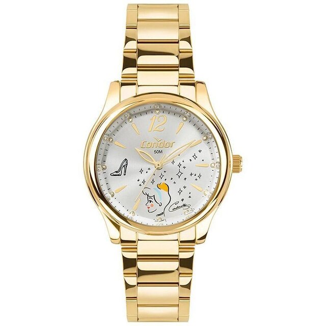 Kit Relógio Disney CONDOR Feminino Dourado CO2035NNC/K4K