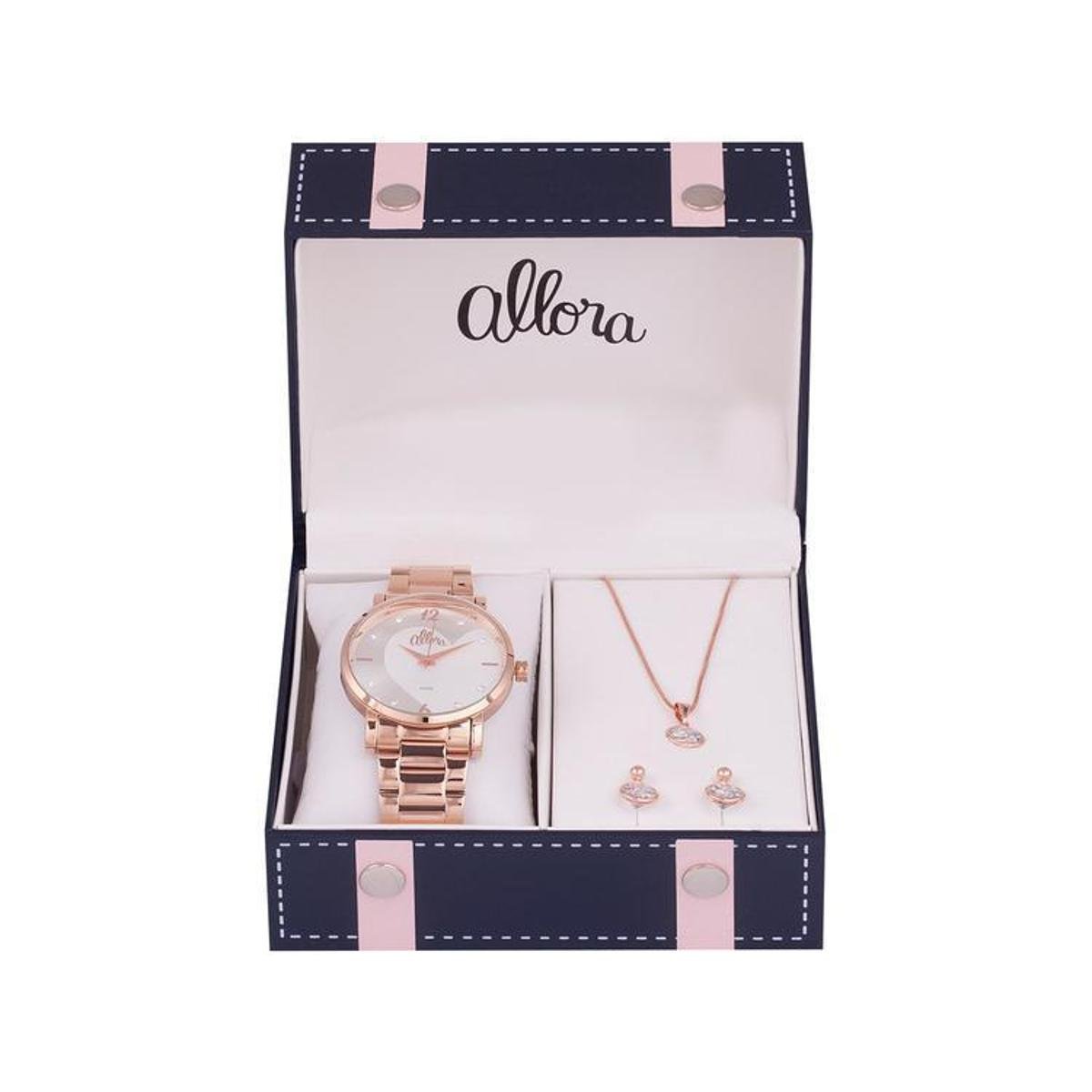Kit Relógio Allora Feminino Com Colar e Brincos ALPC21AQ/K4D - ECLOCK