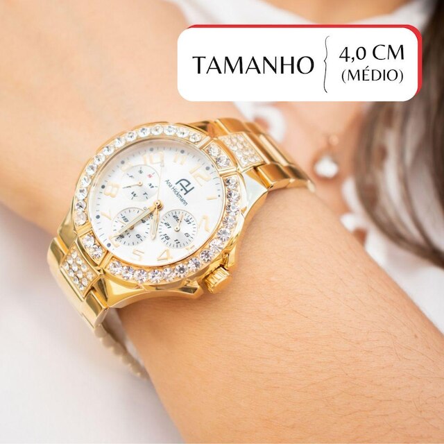 Kit Relógio Feminino Champion Ana Hickmann Analógico AH30193H MultiFunção