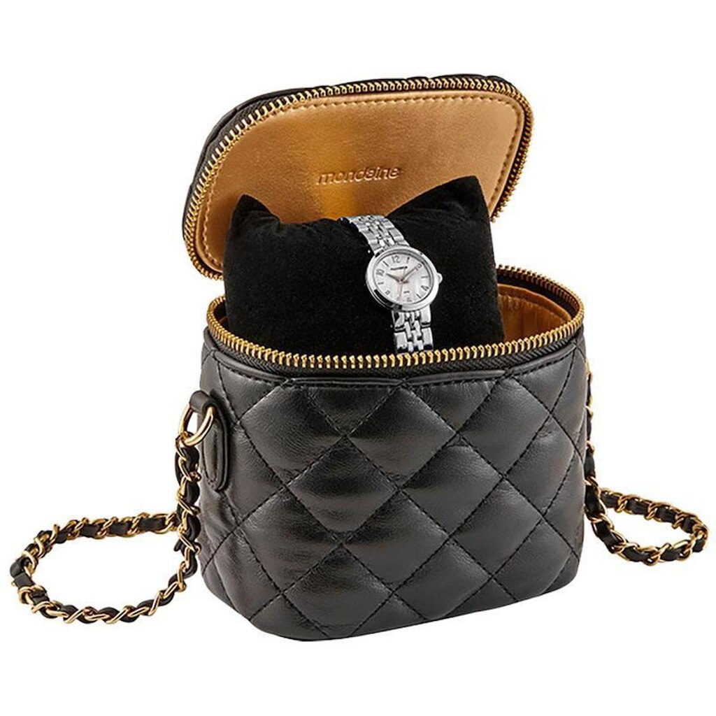 Kit Relógio Mondaine Feminino Prata com Mini-bag 99817L0MVNE2