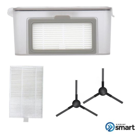 Kit reposição para Robô Aspirador KABUM! smart 100 - 1 Reservatório + 5 Filtros HEPA + 2 Escovas