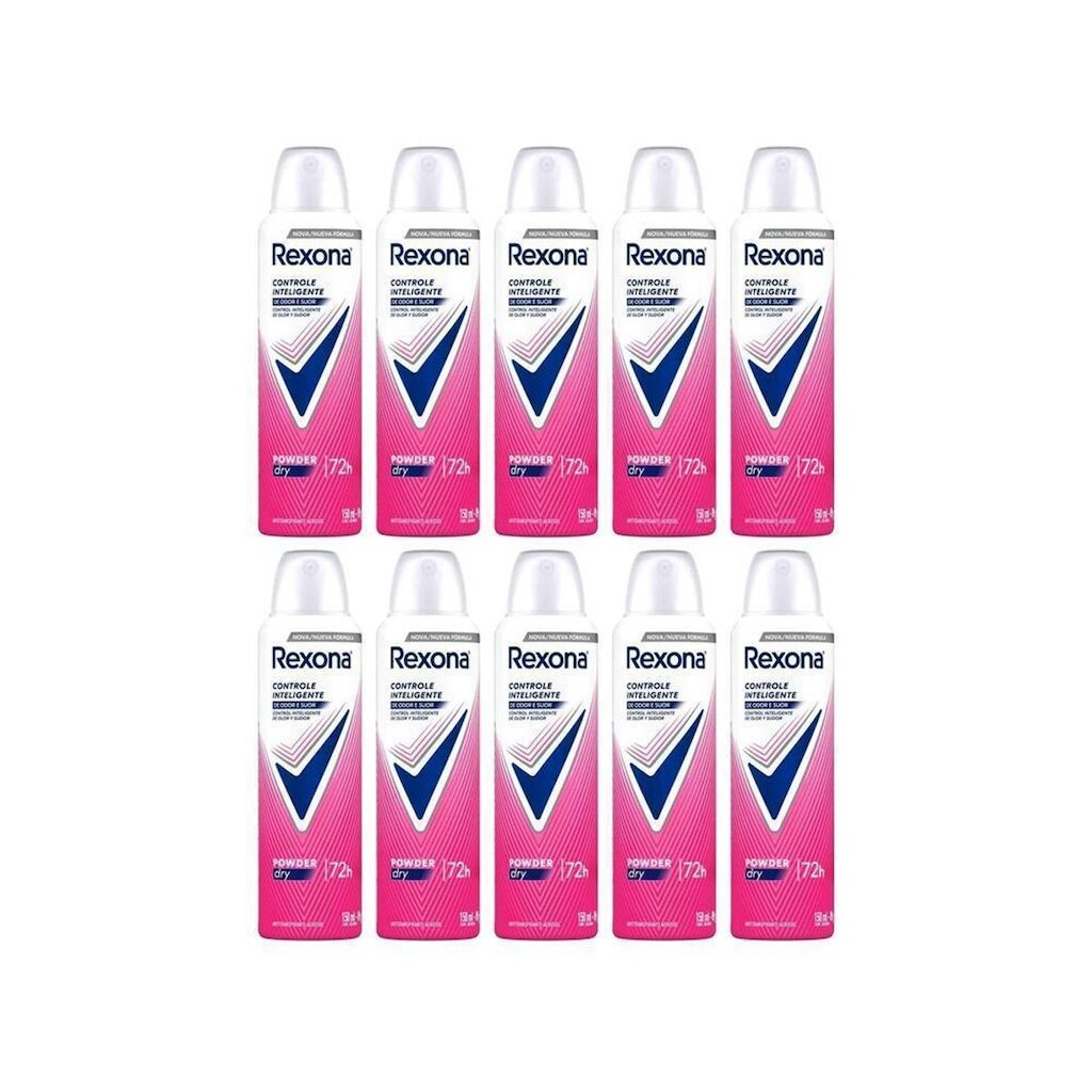 Kit Rexona Desodorante Power Dry Aerosol Feminino - 150ml 10 Unidades