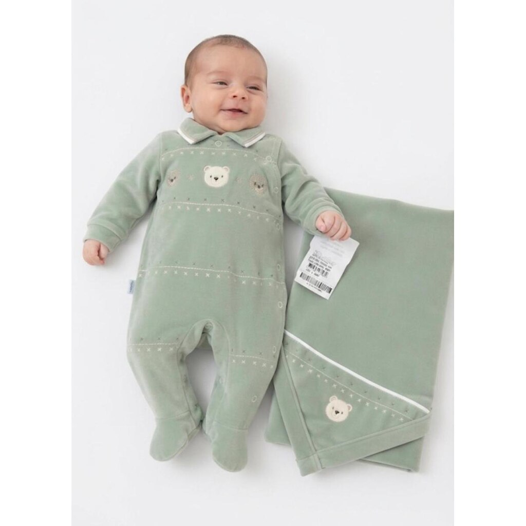 Kit Saída Maternidade Bebê Menino Plush Luxo Paraiso 19441