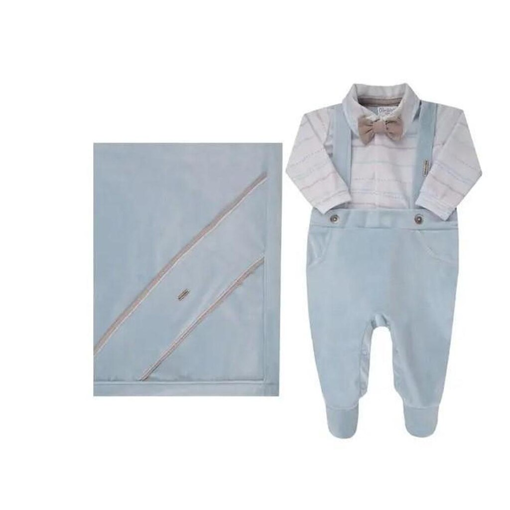 Kit Saída Maternidade Luxo Bebê Menino Plush Paraiso 17735