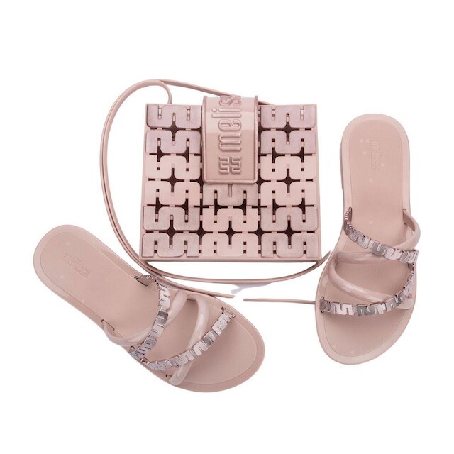 Kit Sandália + Bolsa Melissa Golden Feminina Rosa