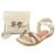 Kit Sandália Esportiva Feminina Infantil Rasteira Com Bolsa Brilho Laço Off White Mzkid - Off White