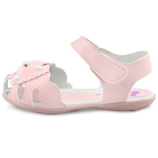 Kit Sandália Menina Infantil Feminina Com Bolsa Laço Pérolas Mzkid