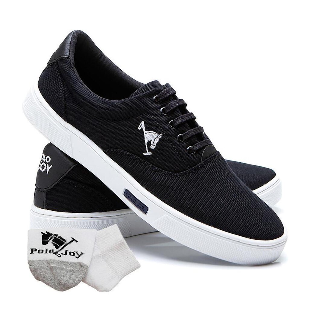 Kit Sapatênis Casual Amarração com Meia Masculino Confort