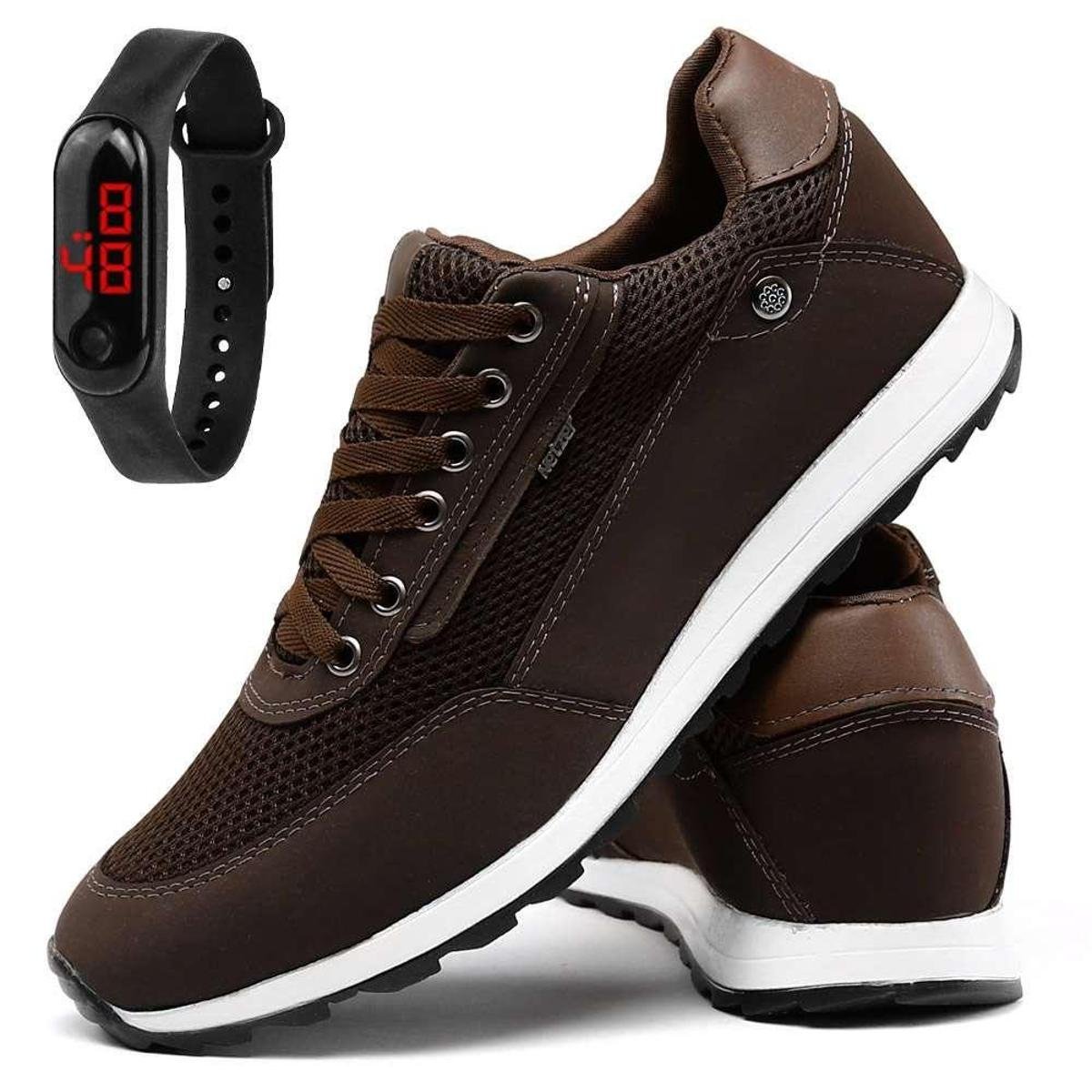 Kit Sapatênis Casual SapatoFran Jogging + Relógio Digital Masculino - Café é ruim? Kit Sapatênis Casual SapatoFran Jogging + Relógio Digital Masculino - Café é boa?