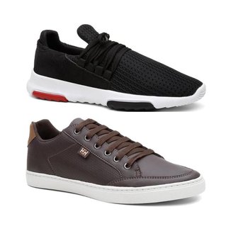 Kit Sapatênis Casual + Tênis Sneaker Masculino Calce Fácil