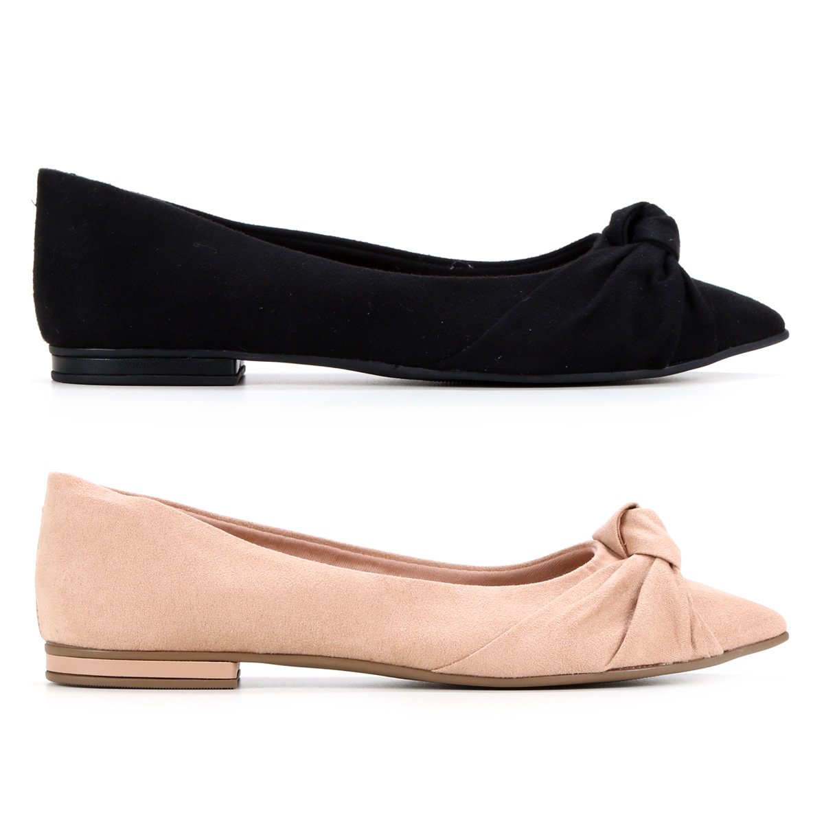 Kit Sapatilha Jelly Bean Bico Fino Suede 2 Pares Feminino Menor preço em Kit Sapatilha Jelly Bean Bico Fino Suede 2 Pares Feminino