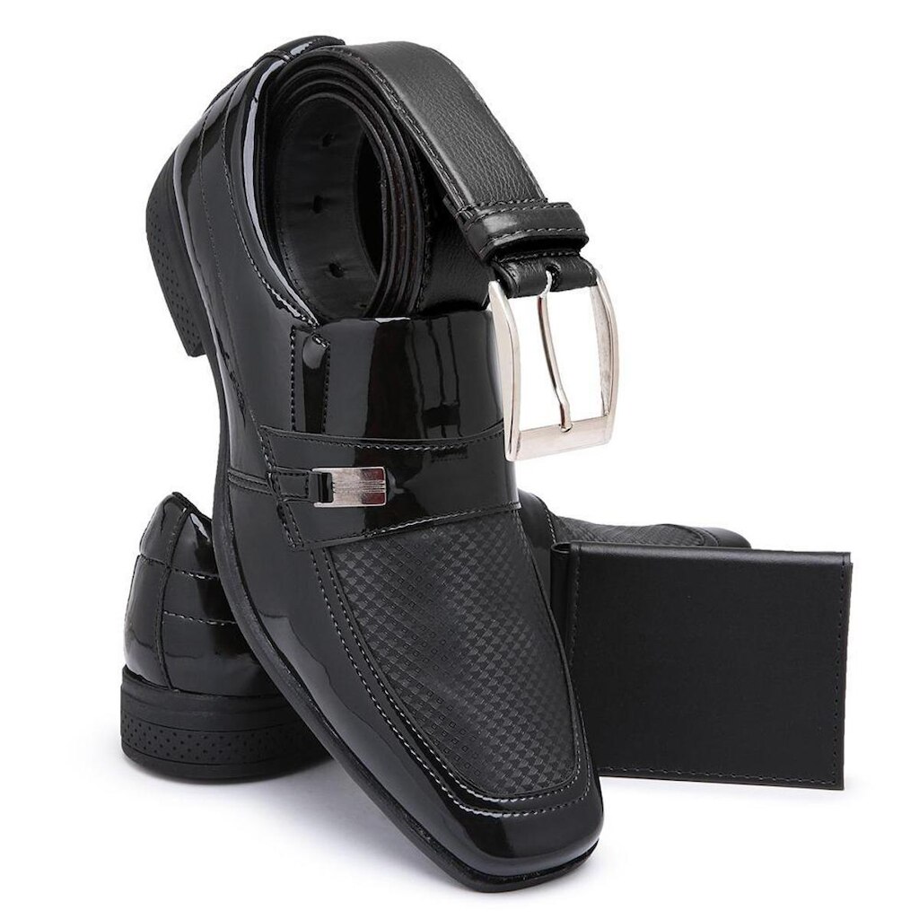 Kit Sapato Social Cinto E Carteira 910 Schiareli Elegante Formal