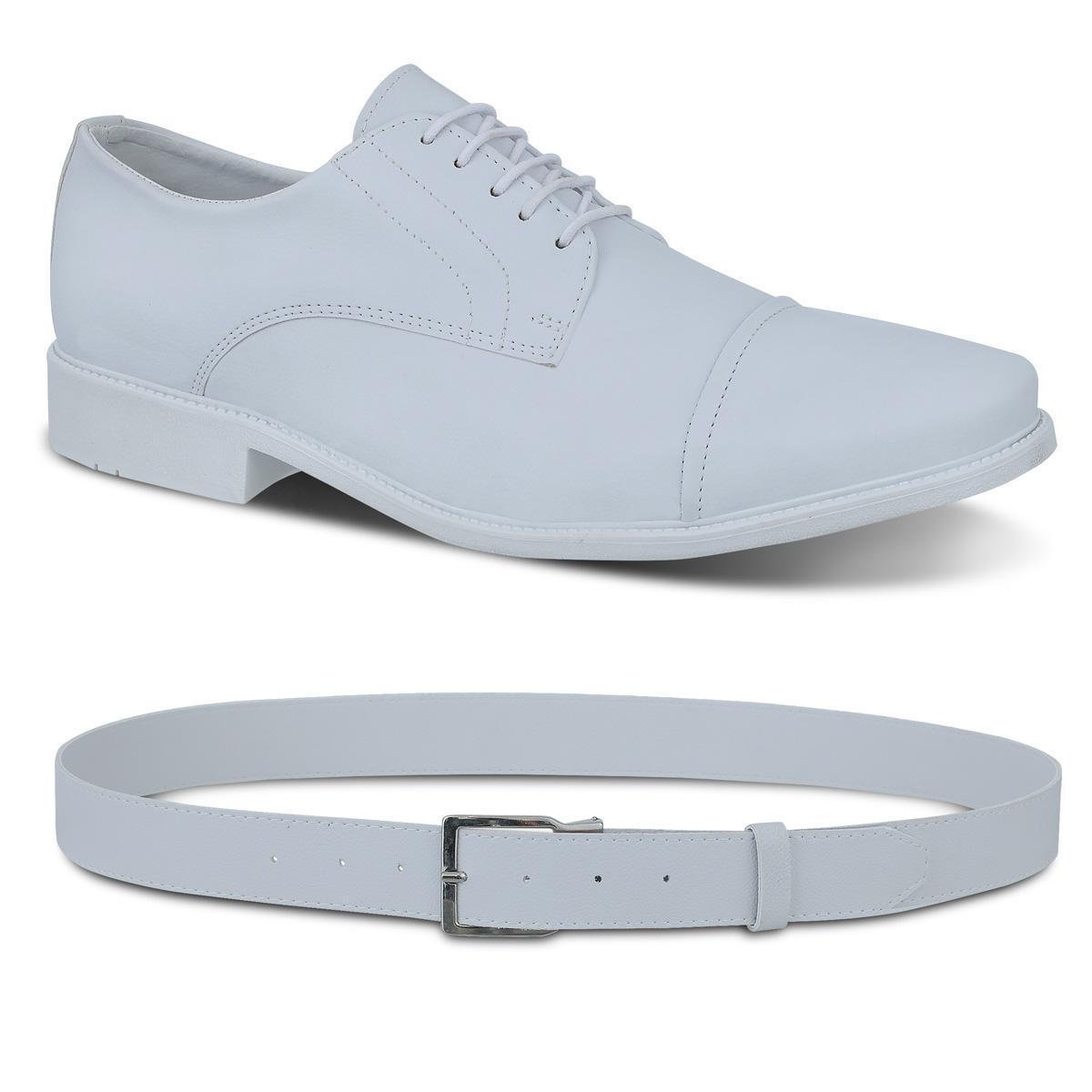 Masculino Branco Sapato Social Masculino Com Cinto Kit Sapato
